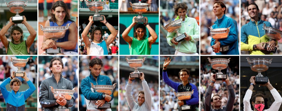 Nadal has a record 14 French Open titles