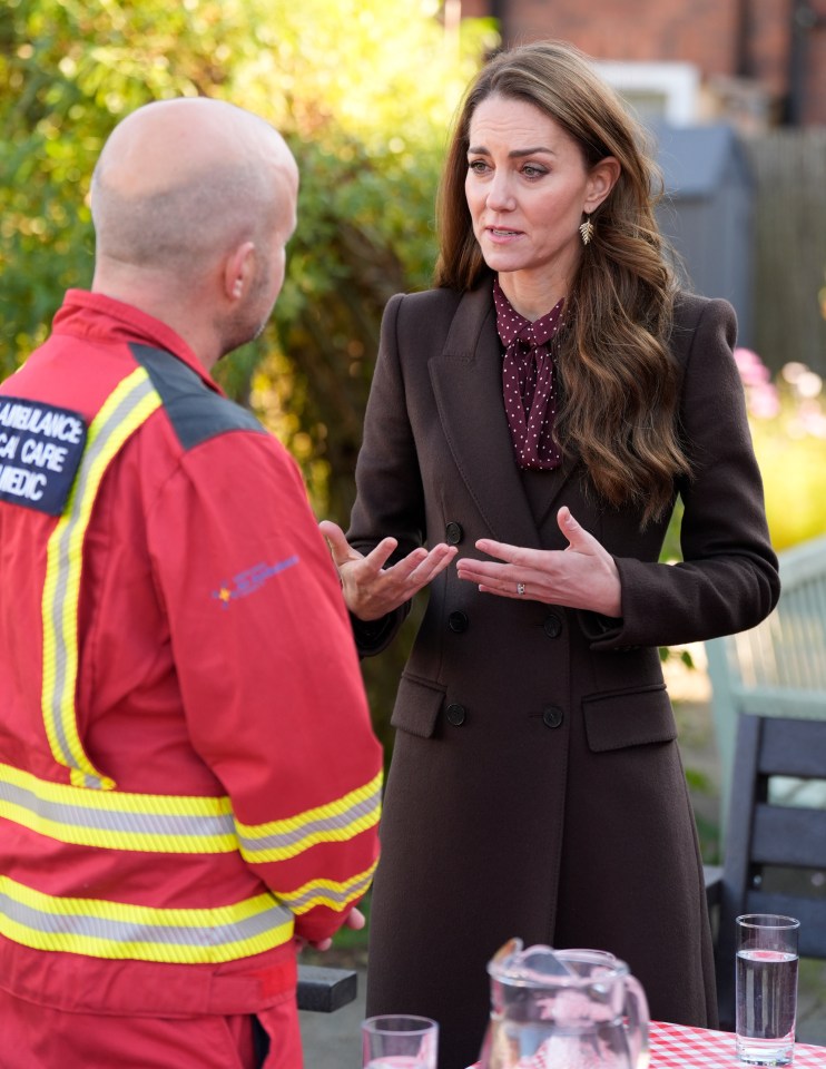 Kate chatted to first responders, as well as families