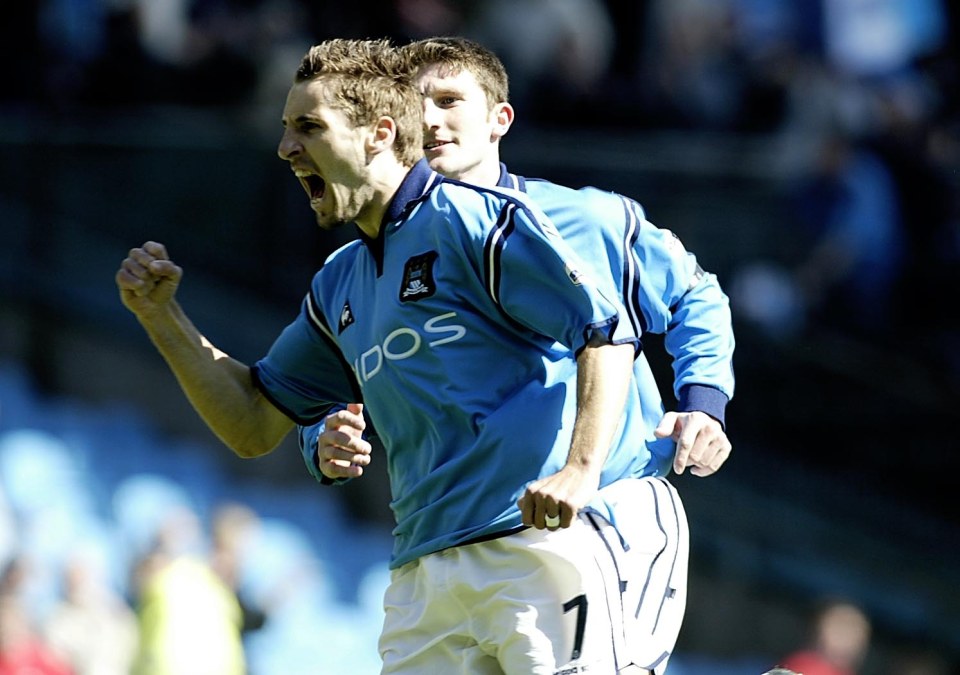 Darren Huckerby helped Man City to promotion in 2002