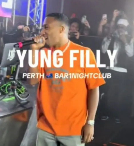 Filly was seen performing at the Bar1 Nightclub in Perth on September 27 with court documents revealing the alleged victim was also at the show