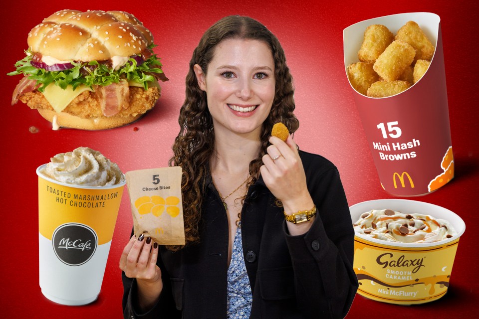 a woman is holding a bag of toasted marshmallow hot chocolate