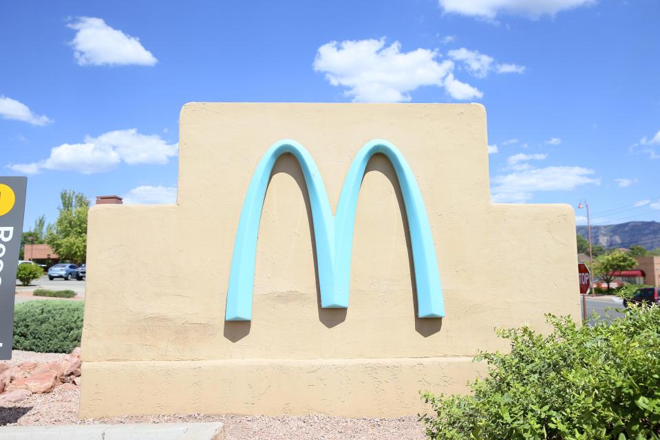 The arches in Sedona, Arizona are an unusual teal colour for a surprising reason