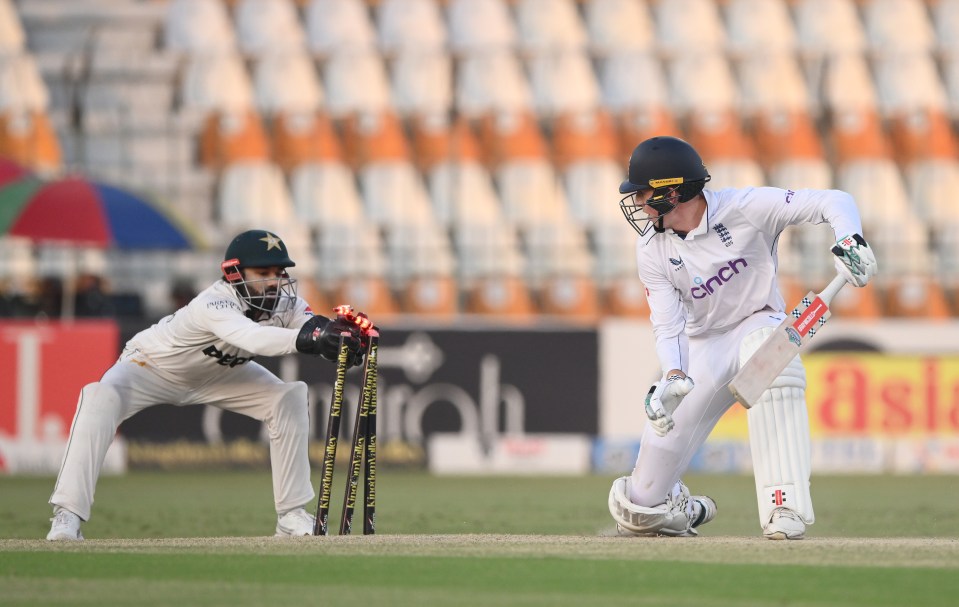 Zak Crawley was stumped out in England's second innings