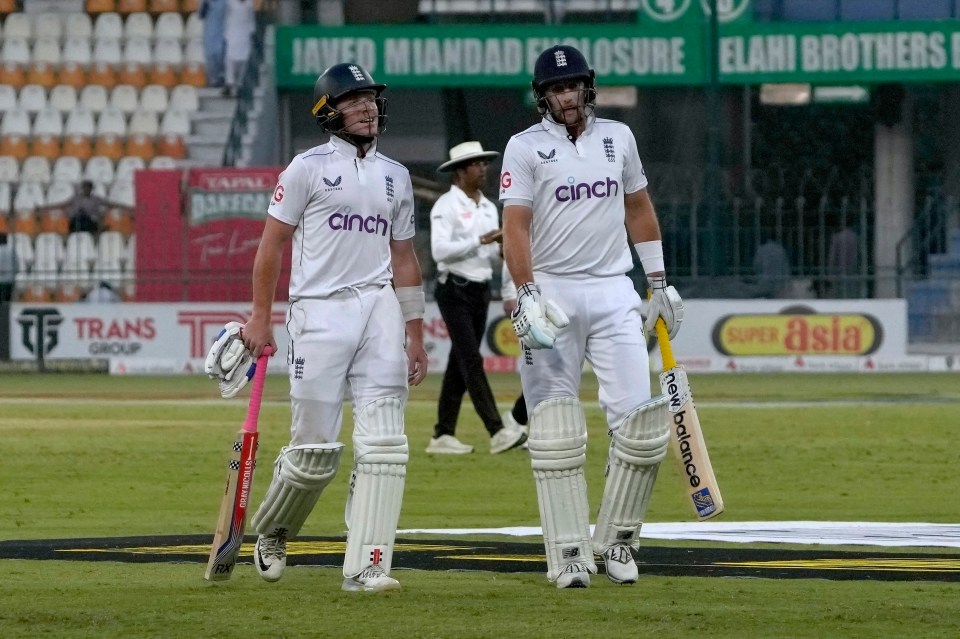 Ollie Pope and Joe Root batted out day three