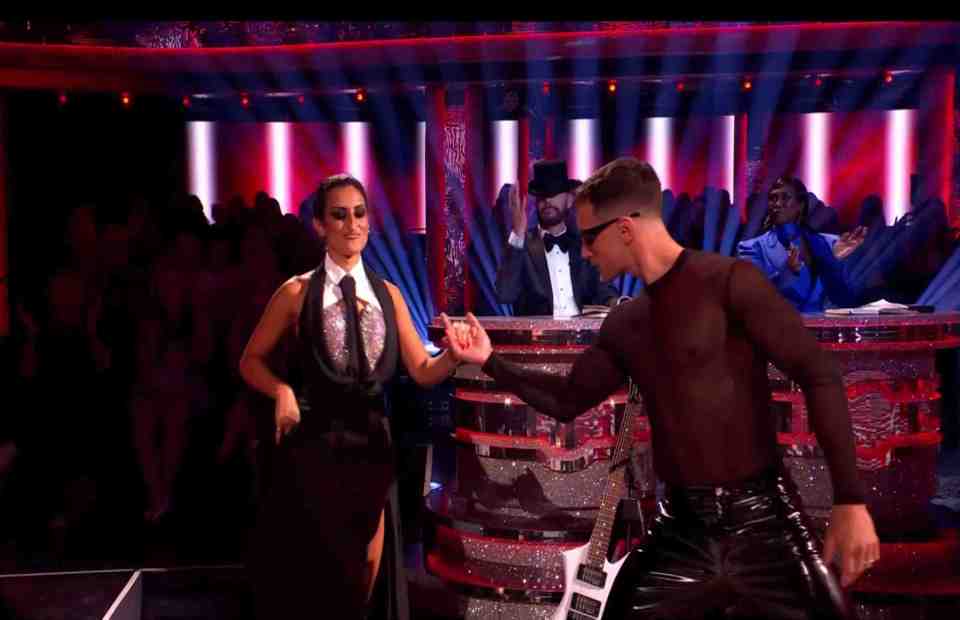 Gorka Marquez wore a tight mesh top and PVC trousers during his performance with Dr Punam Krishan