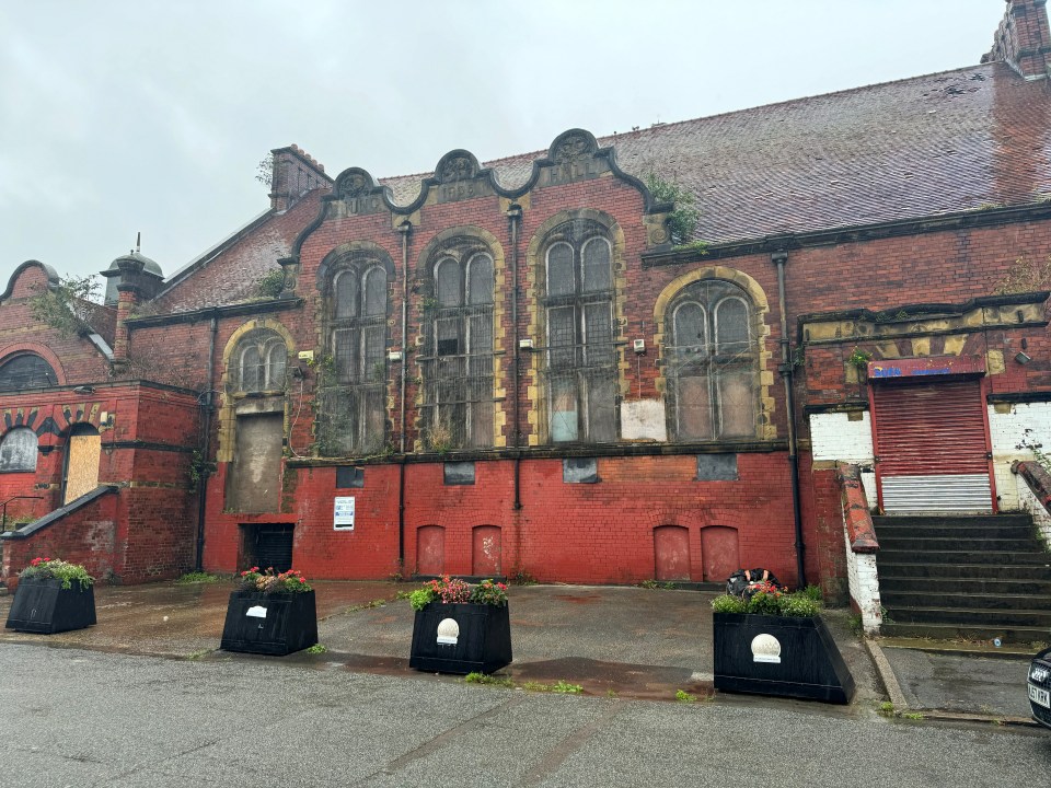 Crew bustled around the set of an abandoned Industrial building in Liverpool