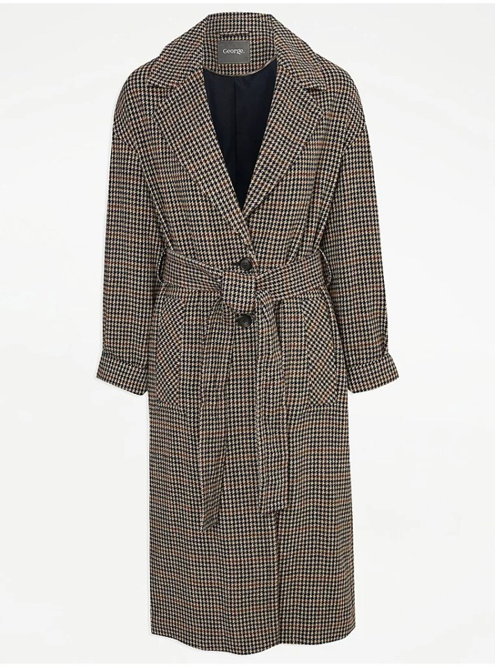 a brown and black checkered coat from george