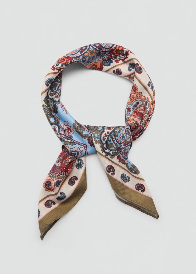 a scarf with a paisley pattern on it