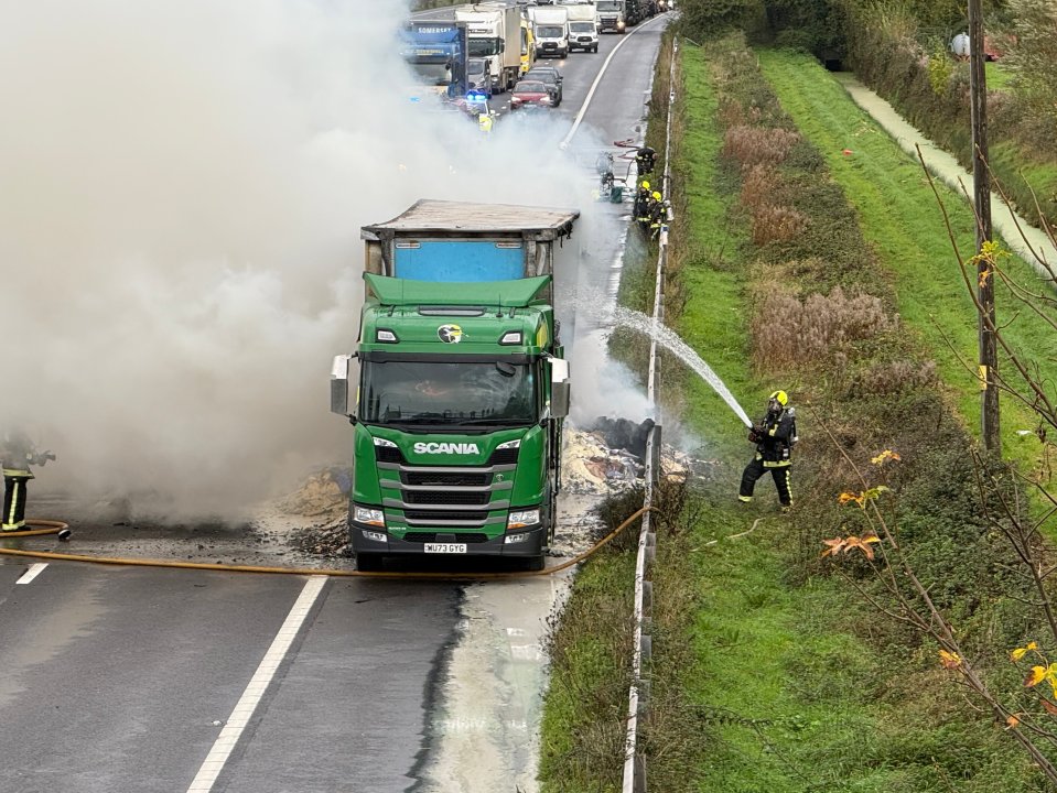 The blaze was eventually put out, but traffic remains heavy