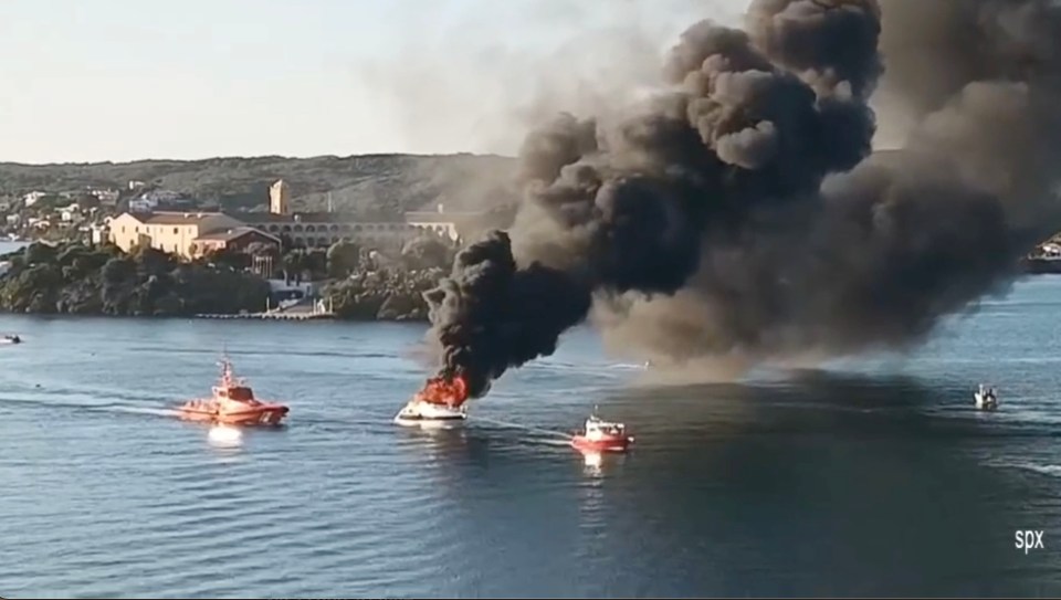 A huge plume of black smoke rose over Mahon