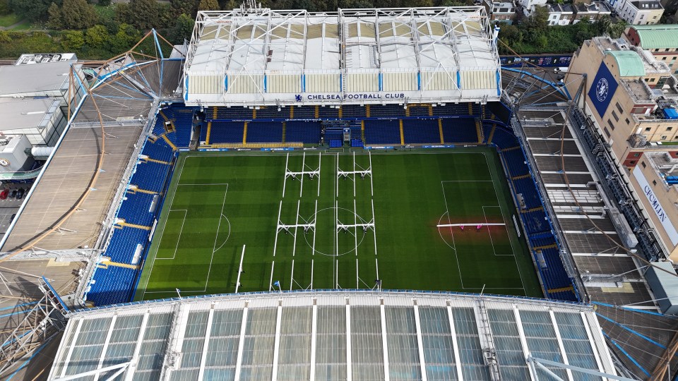 an aerial view of the chelsea football club stadium