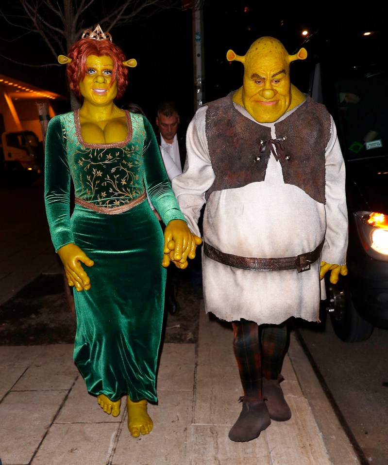 She also arrived dressed up as Fiona, while husband Tom Kaulitz was Shrek