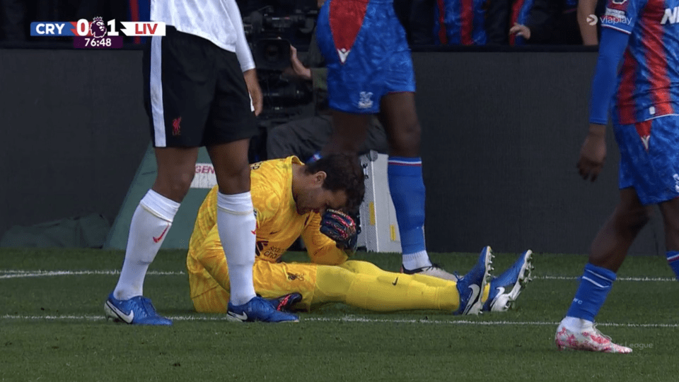 Alisson limped off late in the game against Crystal Palace