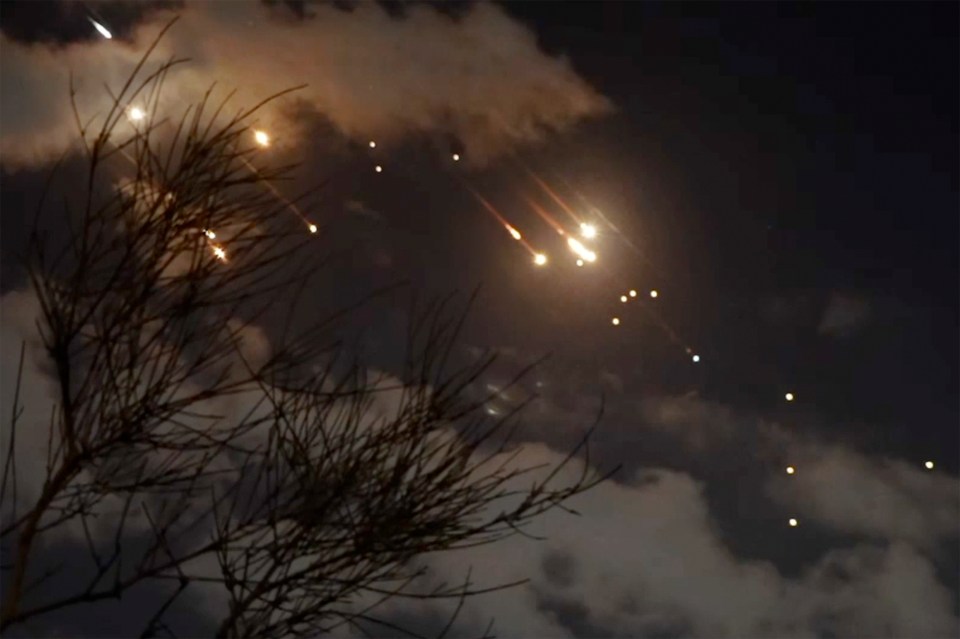 Rockets being intercepted over Jerusalem earlier in the week