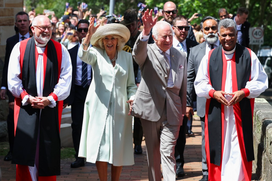 King Charles and Queen Camilla at St Thomas' Anglican Church in Sydney last month