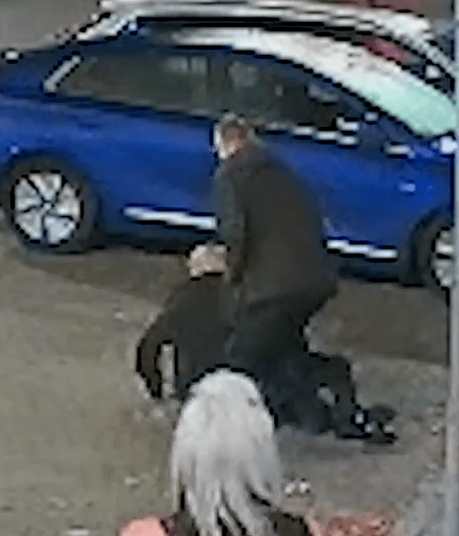 The video shows the politician then stumbling away, looking unsteady on his feet