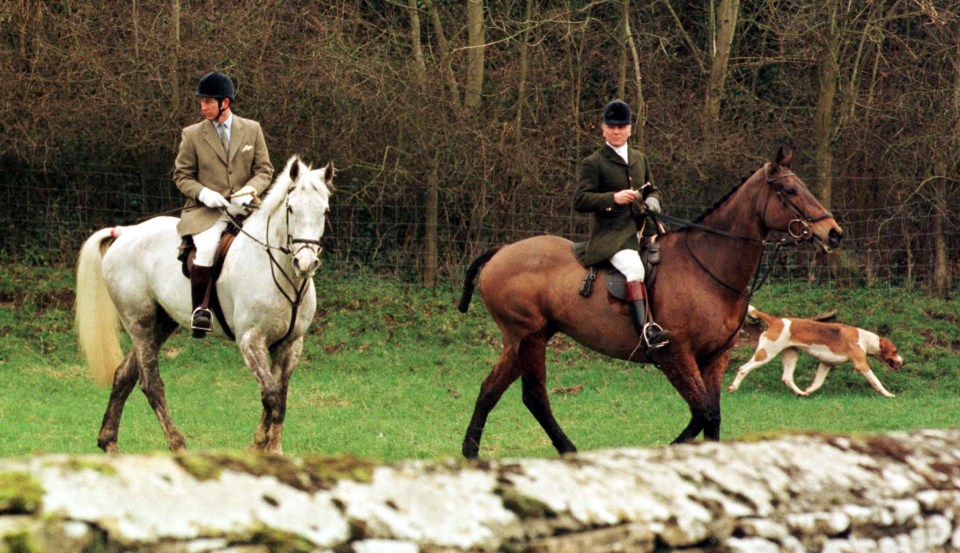 The then Prince of Wales (left) hunting near Tetbury in 2006 with Mr Farquhar