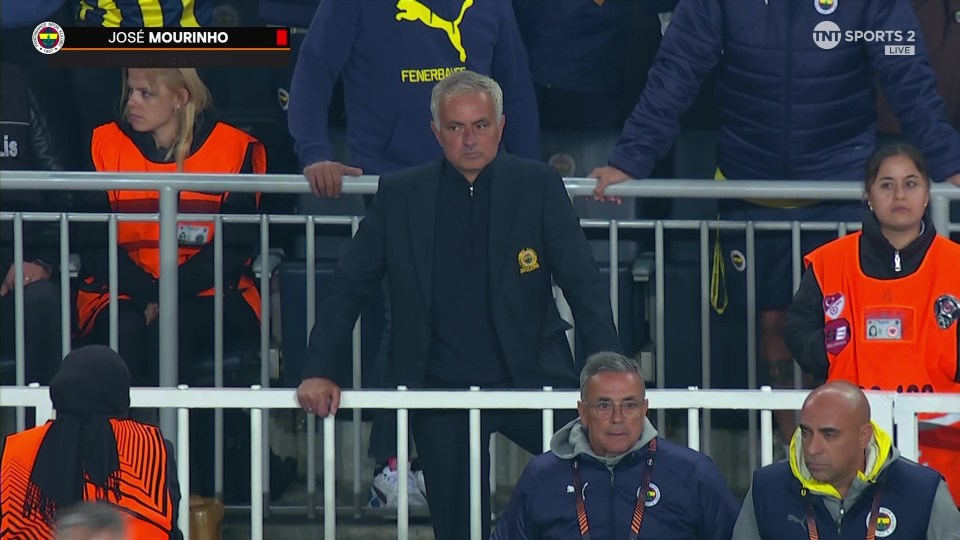 Mourinho was forced to watch the rest of the game from the stands