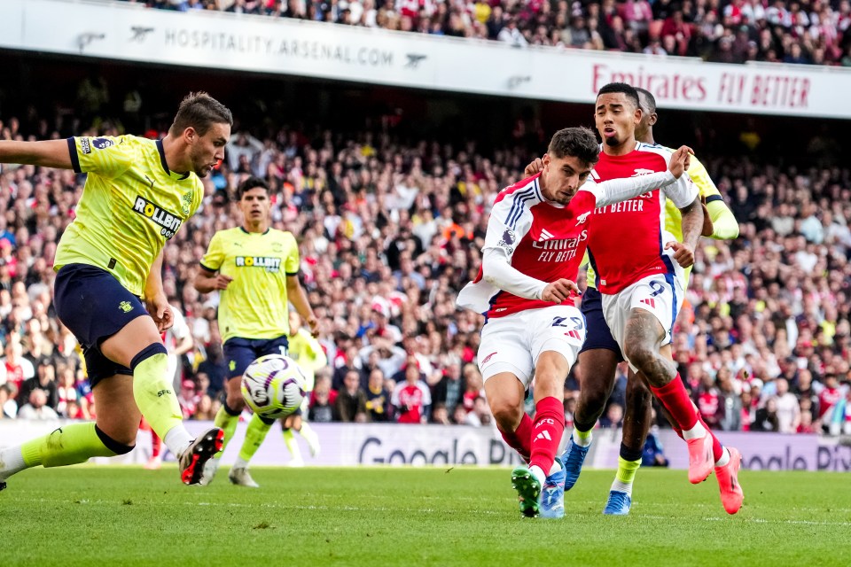 Havertz netted Arsenal's equaliser on the way to a 3-1 victory over Southampton