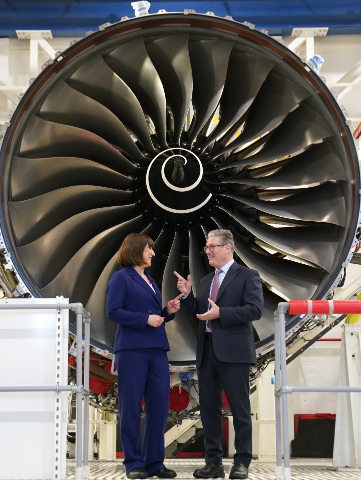 Sir Keir Starmer and Chancellor Rachel Reeves at the Rolls-Royce factory this year