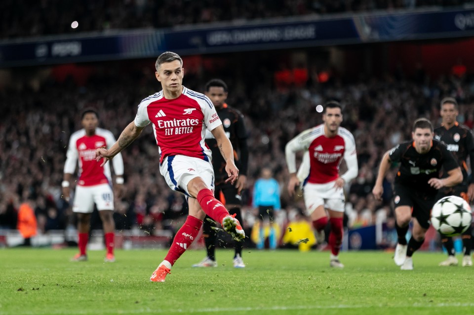 Trossard missed a penalty in Tuesday's 1-0 over Shakhtar Donetsk at the Emirates Stadium