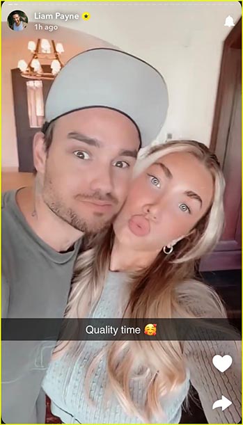 Liam posted a Snapchat of the pair in Argentina before his death