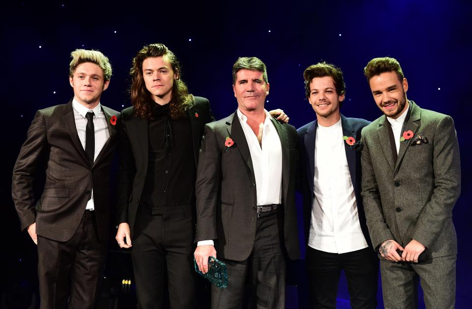 Liam with his One Direction bandmates and Simon Cowell