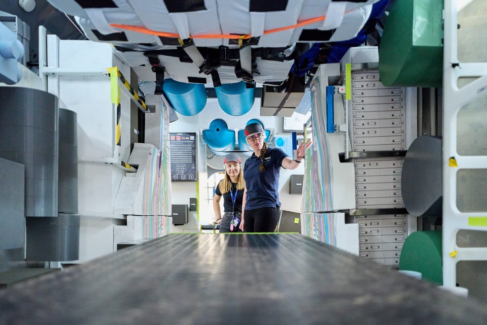 British astronaut Rosemary Coogan is seen here inspecting the Lunar I-Hab