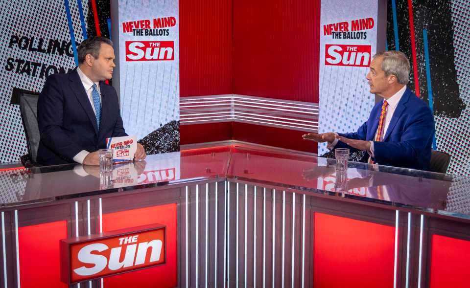 Mr Farage told The Sun's Harry Cole that the Tories are "doomed" and a "broken brand"