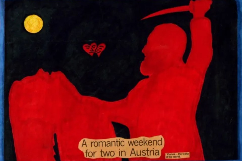 a poster for a romantic weekend for two in austria