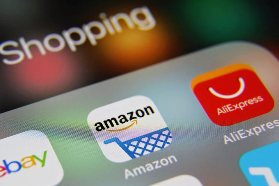 amazon and aliexpress are displayed on a phone screen