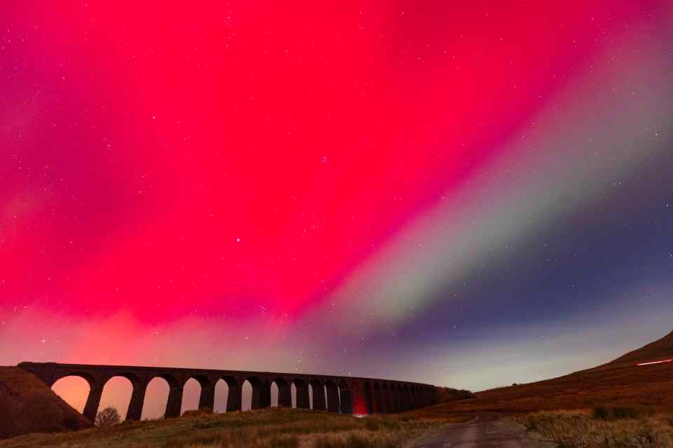 Northern Lights glow over North Yorkshire