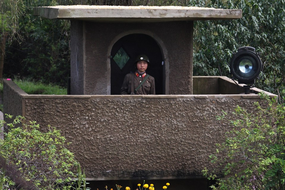 A North Korean border guard