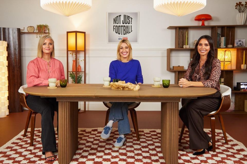 Not Just Football stars Hayley McQueen, Kelly Cates and Christine Lampard