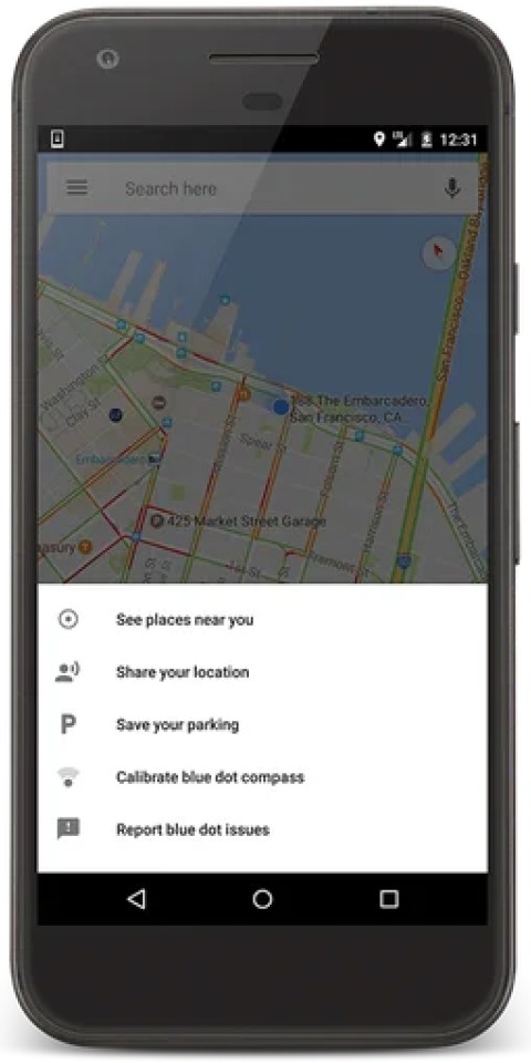 a cell phone displaying a google maps app