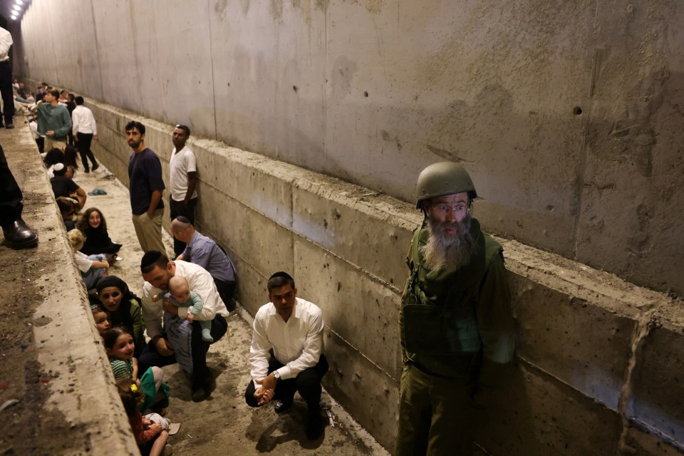 Israelis took shelter after air raid sirens alerted them of the incoming barrage