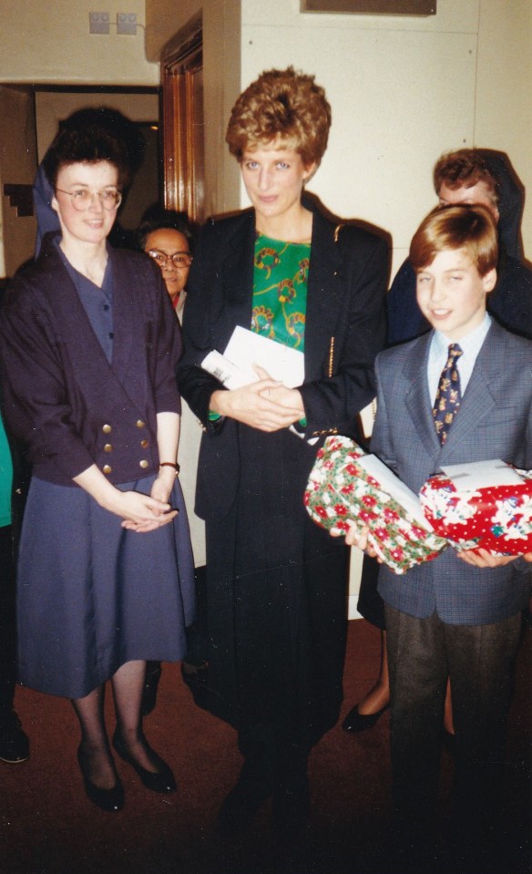 Prince William and Diana, Princess of Wales during a visit to The Passage in London