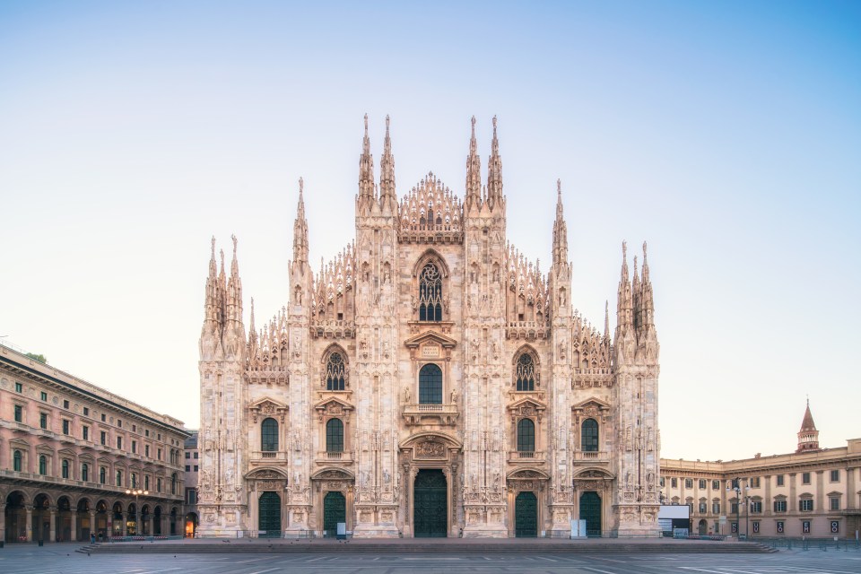 Brescia is just over 30 minutes from Milan by train, pictured Milan's Duomo