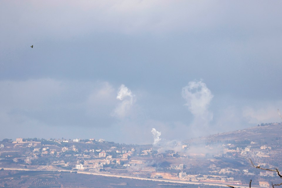 Smoke billowing above the Lebanese village of Adaisseh