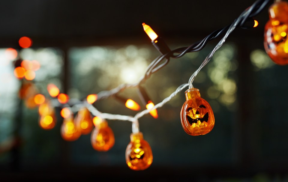 A poll of British adults found that string lights are the third most popular Halloween decoration (stock image)