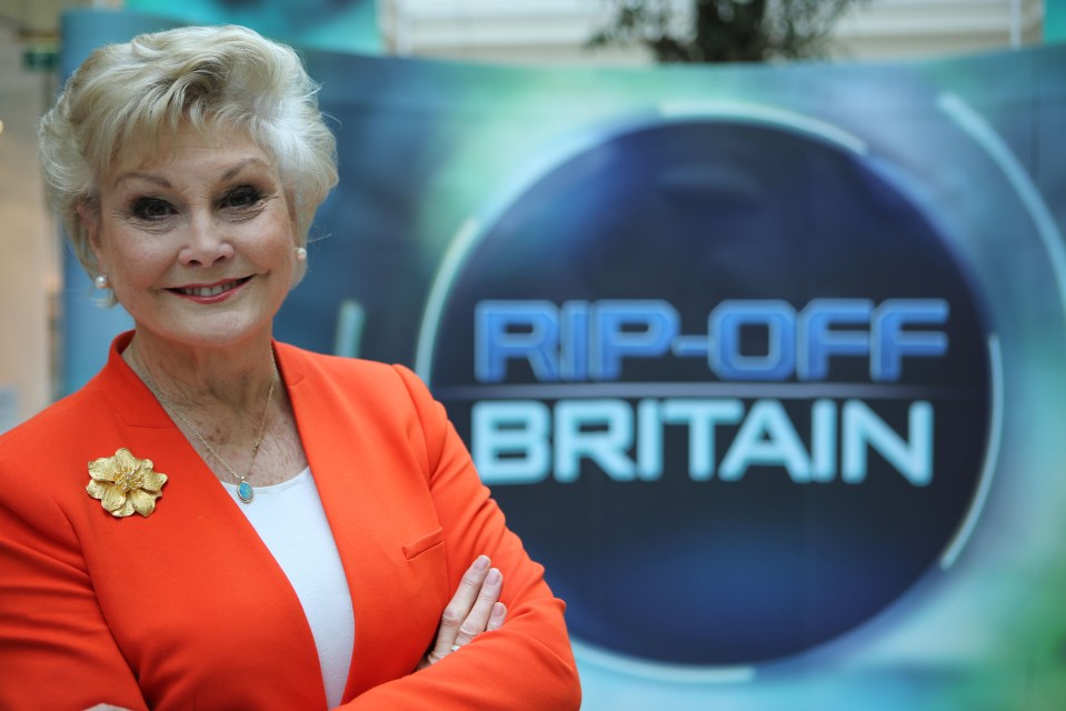 a woman stands in front of a sign that says rip-off britain