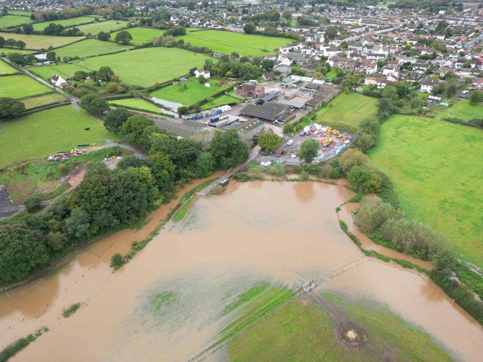 The River Frome burst its banks north of Bristol