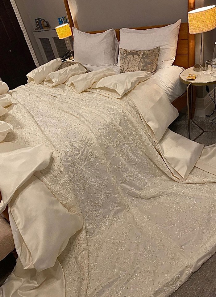 The whopping dress has now taken over one of the couple’s bedrooms