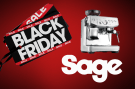 a sage coffee maker sits next to a black friday sale sign