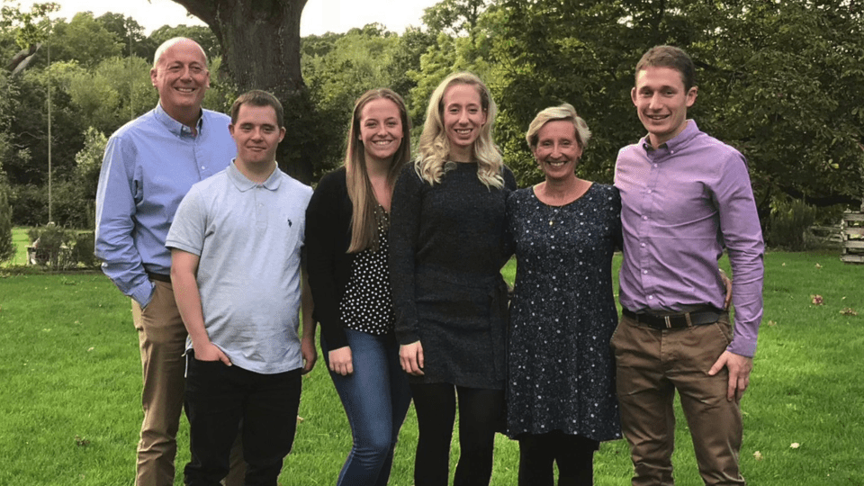 Mike with partner Jane and four children Sophie, Matthew, Luke and Emily