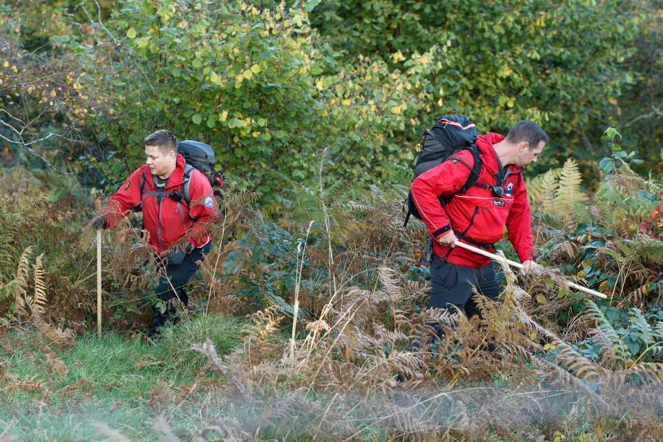 Brecon Mountain Rescue personnel search for Joanne in areas by Graigwen Road by St Gwynno Forest