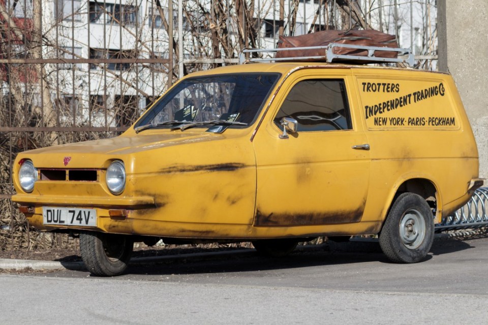 ZAGREB, CROATIA - MARCH 07, 2015: Trotters Independent Traders Reliant Regal as used in Only Fools and Horses. Only Fools and Horses is a British television situation comedy written by John Sullivan.; Shutterstock ID 258479096; purchase_order: -; job: -; client: -; other: -