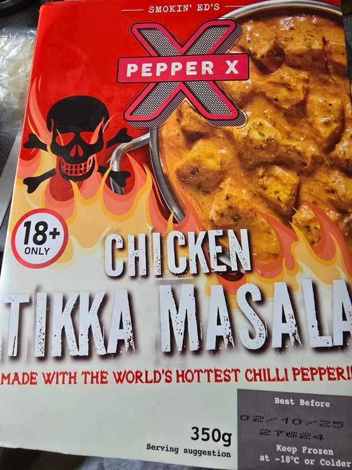 a box of chicken tikka masala that is 18+ only