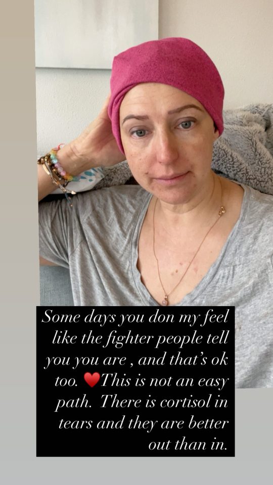 The star took to social media as she gave an update on her cancer battle