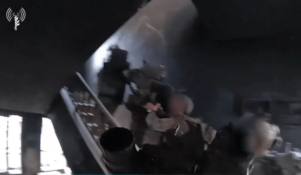 Footage released by the IDF showed the soldiers going up the hospital stairs